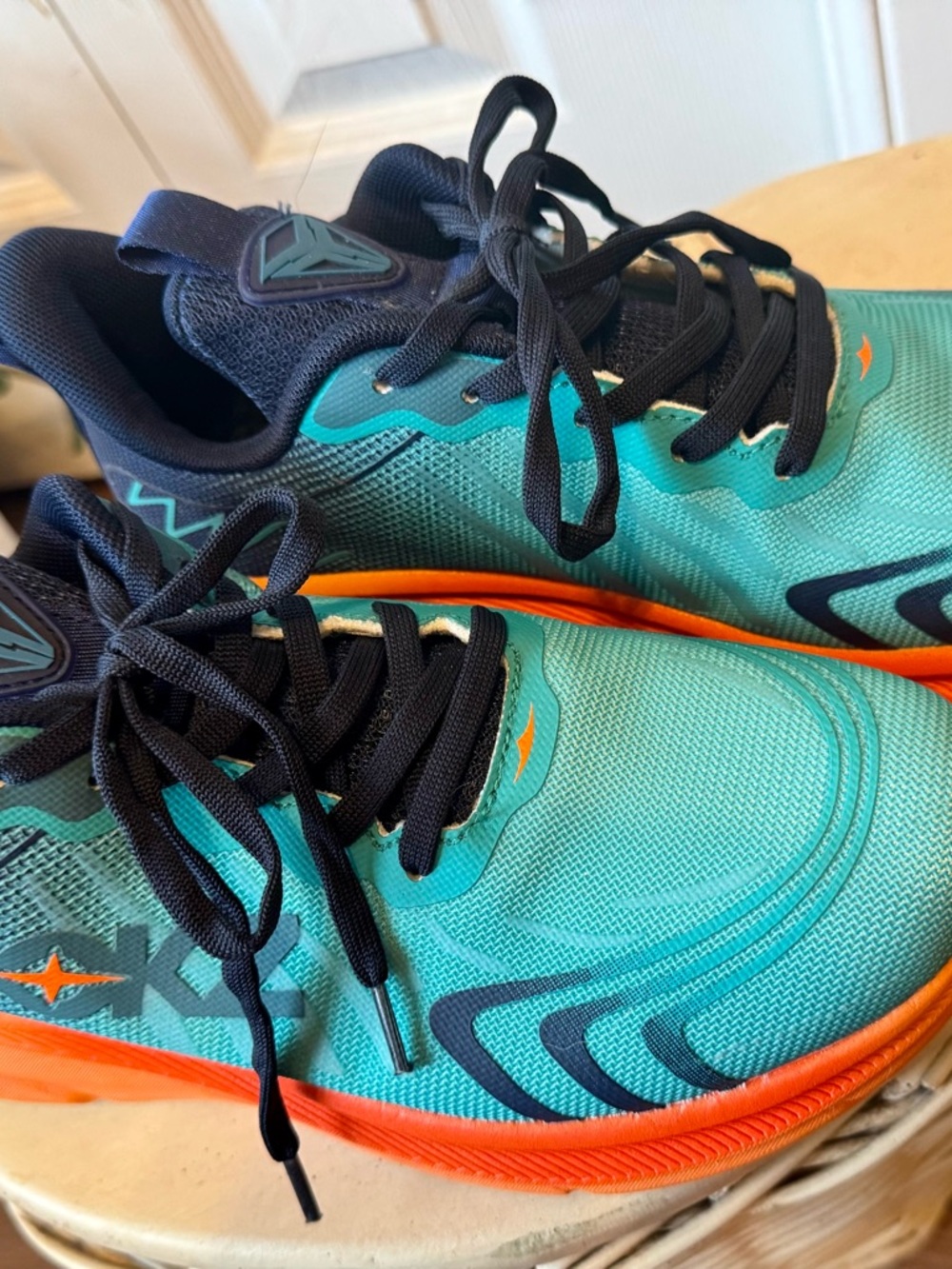 Women’s Athletic Running Shoes in Teal and Orange - Picture 2 of 6